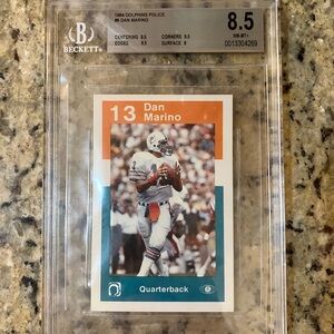 1984 Police Dan Marino Miami Dolphins #9 BGS 8.5
